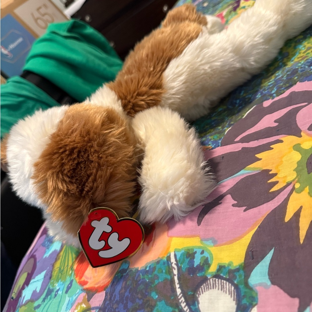 Ty Plush Dog - White and Brown - Picture 2 of 5